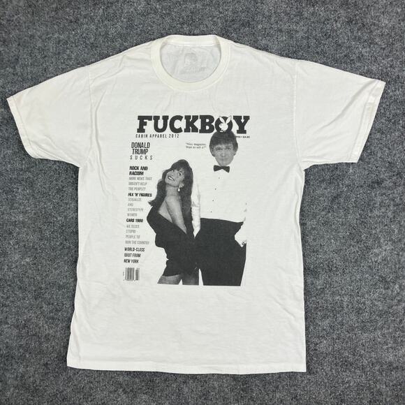 Vintage Other - Cabin Apparel T-Shirt Mens Medium White Graphic Tee Satire Parody 2012 Casual